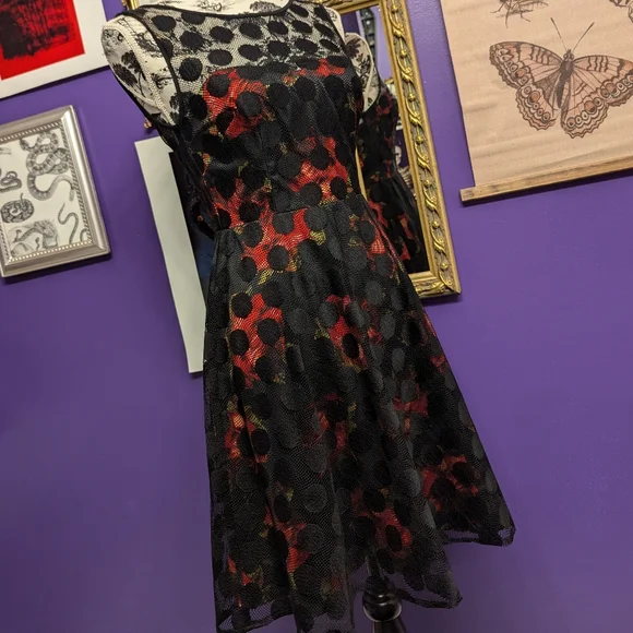 Betsey Johnson Floral Polka Dot Dress - Picture 2 of 6